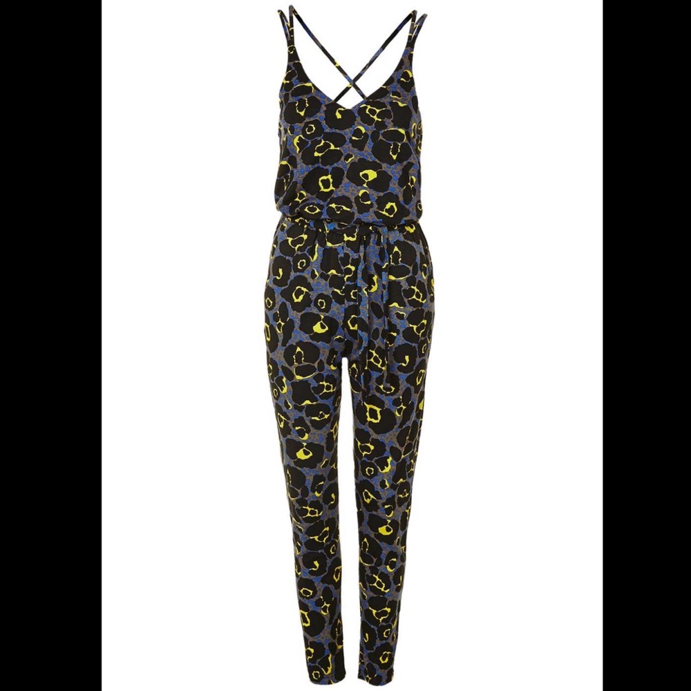Topshop Leopard Print Jumpsuit, Sz 4
